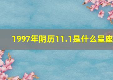 1997年阴历11.1是什么星座