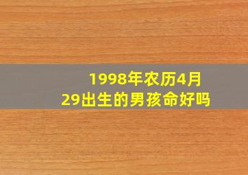 1998年农历4月29出生的男孩命好吗