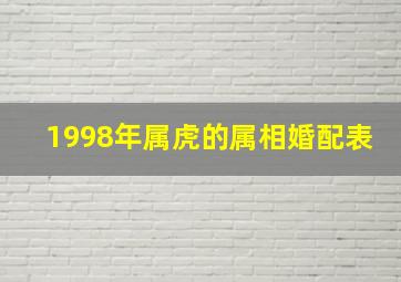 1998年属虎的属相婚配表