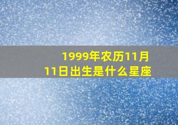 1999年农历11月11日出生是什么星座