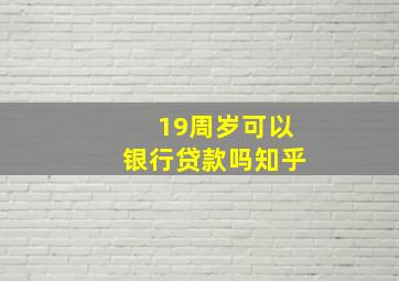 19周岁可以银行贷款吗知乎