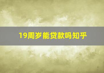 19周岁能贷款吗知乎