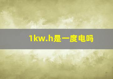 1kw.h是一度电吗