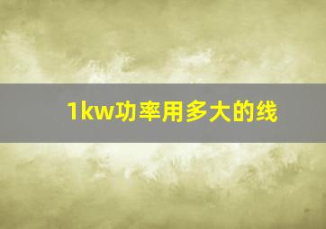 1kw功率用多大的线