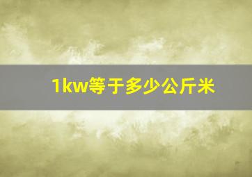 1kw等于多少公斤米