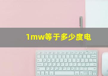 1mw等于多少度电