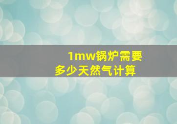 1mw锅炉需要多少天然气计算