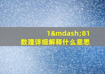 1—81数理详细解释什么意思