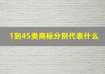 1到45类商标分别代表什么