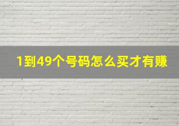 1到49个号码怎么买才有赚