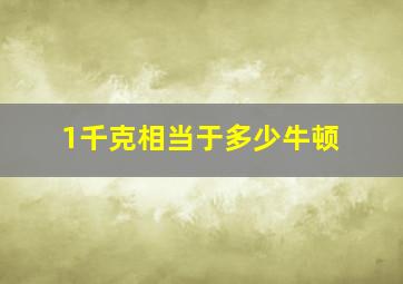 1千克相当于多少牛顿