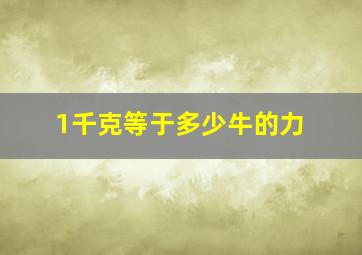 1千克等于多少牛的力