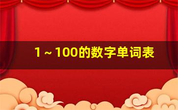 1～100的数字单词表