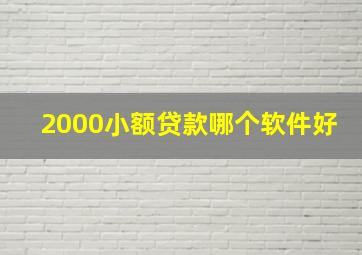 2000小额贷款哪个软件好