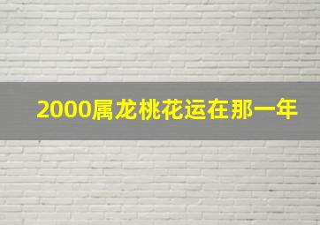 2000属龙桃花运在那一年