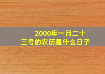 2000年一月二十三号的农历是什么日子