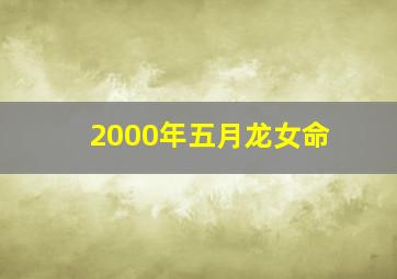 2000年五月龙女命