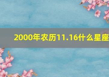 2000年农历11.16什么星座