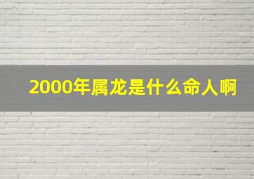 2000年属龙是什么命人啊