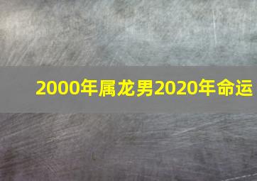 2000年属龙男2020年命运