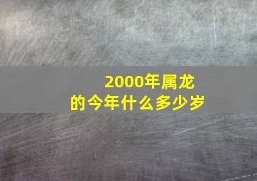 2000年属龙的今年什么多少岁