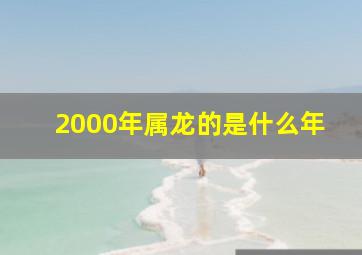 2000年属龙的是什么年