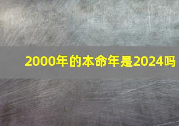 2000年的本命年是2024吗