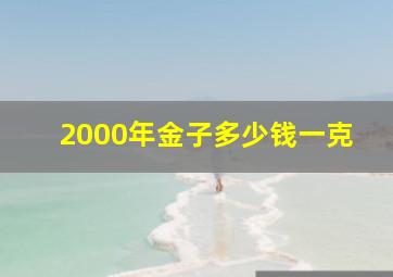 2000年金子多少钱一克