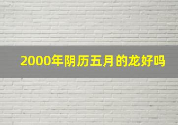 2000年阴历五月的龙好吗