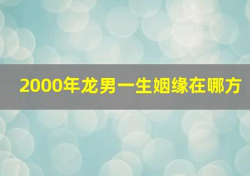 2000年龙男一生姻缘在哪方