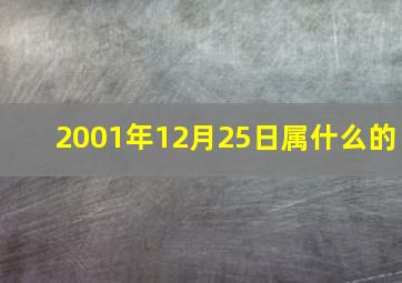 2001年12月25日属什么的