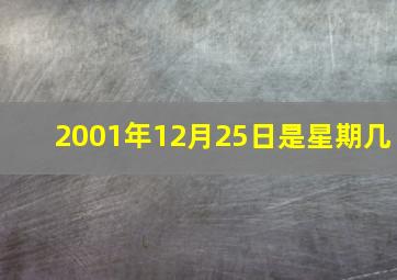 2001年12月25日是星期几