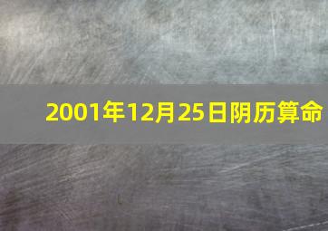 2001年12月25日阴历算命