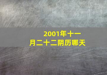 2001年十一月二十二阴历哪天