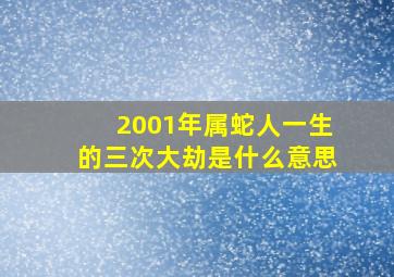 2001年属蛇人一生的三次大劫是什么意思