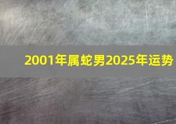 2001年属蛇男2025年运势