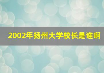 2002年扬州大学校长是谁啊