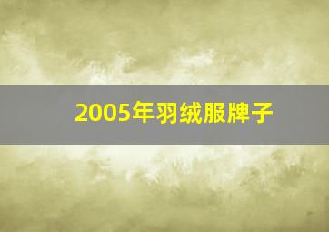 2005年羽绒服牌子