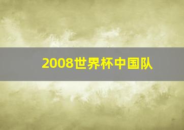 2008世界杯中国队