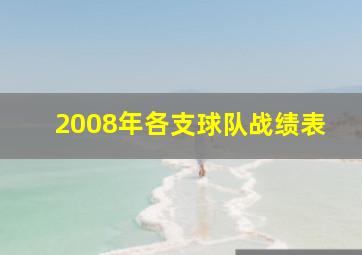 2008年各支球队战绩表