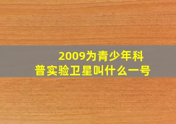 2009为青少年科普实验卫星叫什么一号