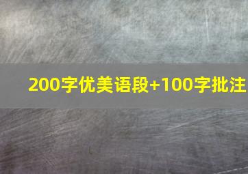 200字优美语段+100字批注