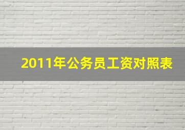 2011年公务员工资对照表