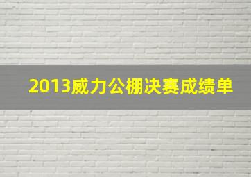 2013威力公棚决赛成绩单