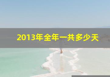 2013年全年一共多少天