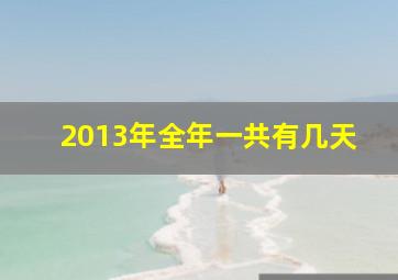 2013年全年一共有几天