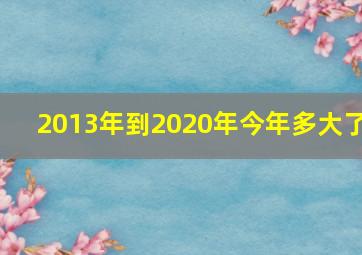 2013年到2020年今年多大了