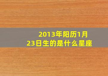 2013年阳历1月23日生的是什么星座