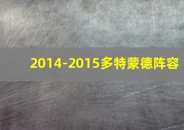 2014-2015多特蒙德阵容