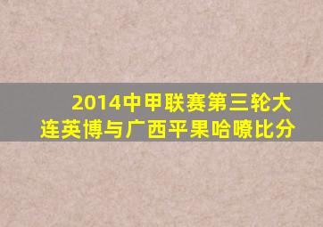 2014中甲联赛第三轮大连英博与广西平果哈嘹比分